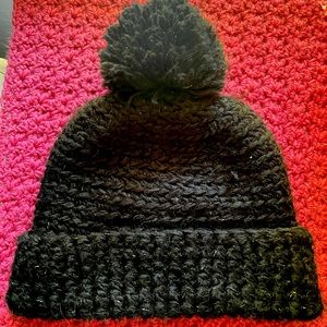 Black Pom beanie